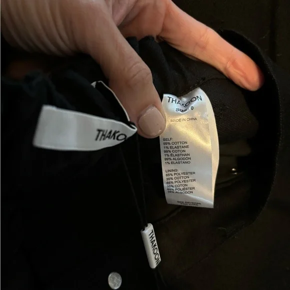 NEW Thakoon Black High Waisted Denim Wide Leg Jeans Size 0